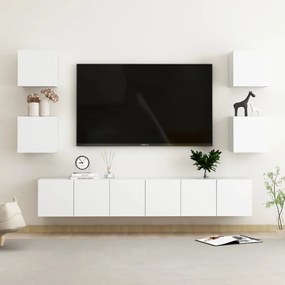 vidaXL 7-delige Tv-meubelset spaanplaat wit