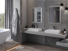 Mexen Erma verlichte badkamerspiegel 50 x 70 cm, LED 6000K, antivlam, zwarte lijst - 9814-050-070-611-70