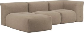 Soft Zitzak Indoor 3 Seater + Lounger - Teddy Brown