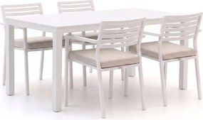 Diningset Bellagio | 4 personen aluminium | Tuinset stapelbaar | 5-delig | Kees Smit Tuinmeubelen