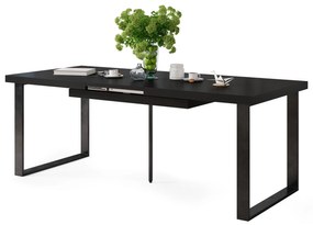 AVELLA Zwart Mat - LOFT TAFEL VOOR WOONKAMER/EETKAMER UITKLAPBAAR TOT 3,1 m!