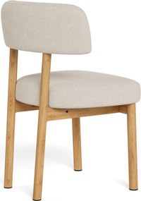 Mazzoni TORAY Beige (stof Apia 453)/eiken naturel onderstel - GESTOFFEERDE EETKAMERSTOEL VOOR KEUKEN/EETKAMER
