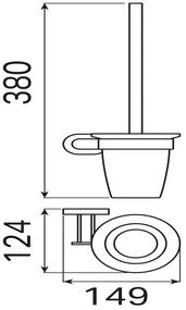 Haceka Gio toiletborstel set chroom