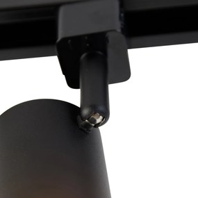 Modern railsysteem met 6 Spot / Opbouwspot / Plafondspots zwart 1-fase 194cm - Iconic Jeana Modern GU10 rond Binnenverlichting Lamp