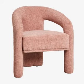 Set Van 4 Eetkamerstoelen Met Armleuningen In Bouclé Stof Greca Chenille Rood Sienna - Sklum