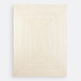 Rechthoekig vloerkleed in bleached jute XL, Aftas