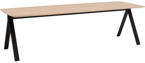 Goossens Excellent Eettafel Floyd, Semi rechthoekig 280 x 100 cm met split
