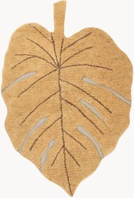 Handgeweven wasbaar kindervloerkleed Monstera met een hoog-laag-effect