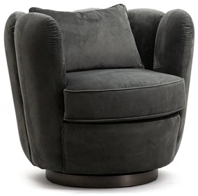 Eleonora Maria Draaibare Schelpfauteuil Grijs Velvet
