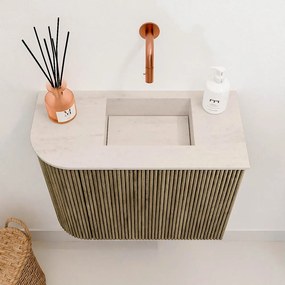 Mondiaz Joya DLux 50cm toiletmeubel ronding links dusk met wastafel faye rechts zonder kraangat meli
