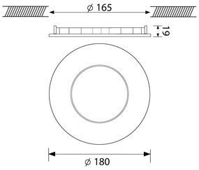 Prolumia 40001416 Prolumia LED Pro-Ceiling 40001416 Pro-Ceiling 180x39mm, inbouw, 11W, 4200K, wit, dimbaar