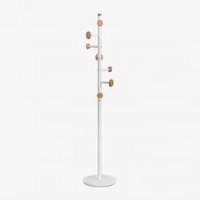 Staande Kapstok Van Beukenhout En Marmer Tibalt Wit - Sklum