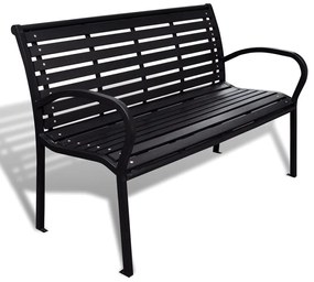 vidaXL Tuinbank 125 cm staal en HKC zwart
