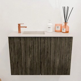 Mondiaz Joya DLux 60cm toiletmeubel shadow met wastafel faye links 1 kraangat meli