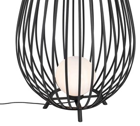 Set van vloerlampen zwart met opaal 110 cm en 70 cm - Angela