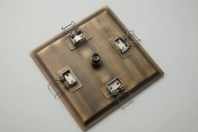 Saniclear Cube inbouw regendouche rond met inbouw douchekop 30x30cm en 2 standen handdouche verouderd messing