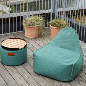 Cobana Lounge Chair & Pouf Outdoor - Petrol