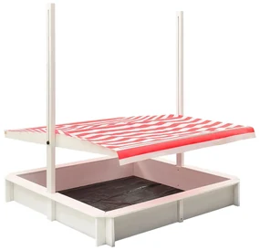 vidaXL Zandbak met verstelbaar dak UV50 vurenhout wit en rood