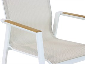 Tuinset 6 personen 240 cm Aluminium/textileen Wit Lifestyle Garden Furniture Fiora/Glasgow