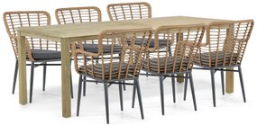 Tuinset 6 personen 210 cm Aluminium/Wicker Taupe De Laan Projects