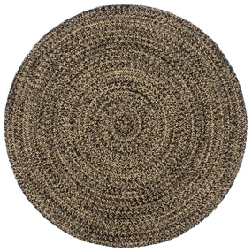 vidaXL Vloerkleed handgemaakt 210 cm jute zwart en bruin