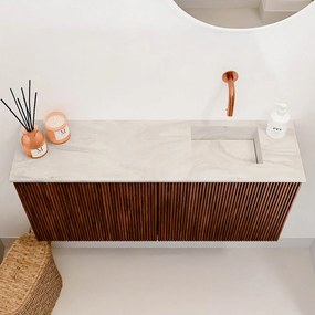 Mondiaz Joya DLux 90cm toiletmeubel ruby met wastafel faye rechts zonder kraangat ostra