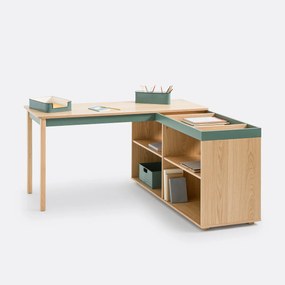 Omkeerbaar hoekbureau met opberging, Lina