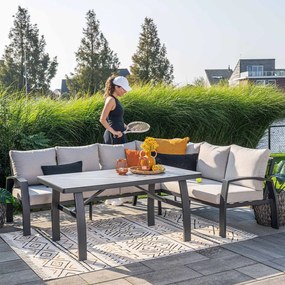 Garden Impressions Cameron lounge dining set 4-delig rechts incl stoel - desert sand