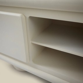 Wit Dressoir Organisch Betonlook - 183x47x82cm.