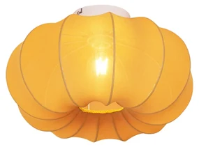 Stoffen Japandi plafondlamp goud 37cm - Plu AsyeshaJapandi E27 rond Binnenverlichting Lamp