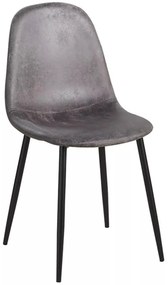 Set van 4 zwarte Teok kunstlederen stoelen