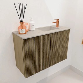 Mondiaz Joya DLux 60cm toiletmeubel dusk met wastafel faye rechts 1 kraangat opalo