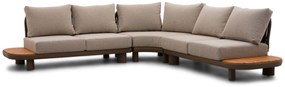 Hoek loungeset 5 personen Aluminium/Rope /Teak Taupe  Santika Furniture Santika