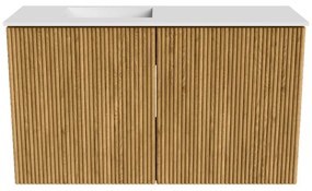 Mondiaz Joya 70cm toiletmeubel oak met wastafel faye links 1 kraangat talc
