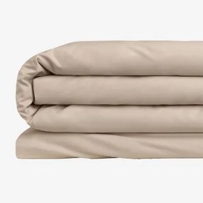 Dekbedovertrek Van Perkaalkatoen Lesia Met Een Draaddichtheid Van 180 Tc Tapioca Beige & Bed 150/160cm (240 X 220 Cm) - Sklum