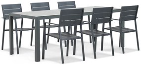 Tuinset 6 personen 210 cm Aluminium Grijs Lifestyle Garden Furniture Stella/Venustas