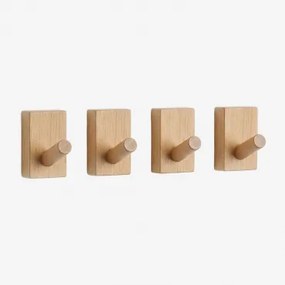 Pack Van 4 Houten Wandhaken Drura Mangohout - Sklum