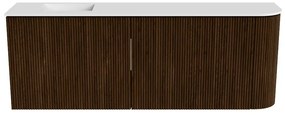 Mondiaz Joya 110cm toiletmeubel ronding rechts walnut met wastafel faye links 1 kraangat talc