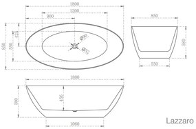 SSI Design Lazzaro vrijstaand bad acryl 180x85cm wit mat