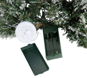 Kerst guirlande wit met rood 270cm incl. LED met timer - Jack