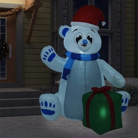 vidaXL Kerstfiguur ijsbeer opblaasbaar LED binnen en buiten 2,4 m