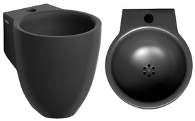 Clou Flush 6 keramische fontein 27cm met kraangat zwart mat