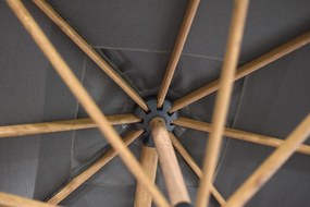 4 Seasons Outdoor Siesta PREMIUM Ø 350 cm parasol charcoal, wood look frame Parasol   houtkleur weerbestendig
