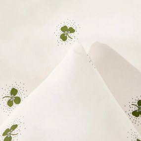 Beddengoed 30% gerecycled katoen set, rechthoekige kussensloop, klaverprint, LUCKY CLOVER