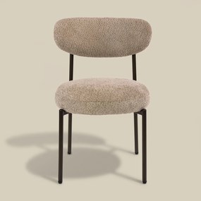 Beige Eetkamerstoel Met Ronde Zitting