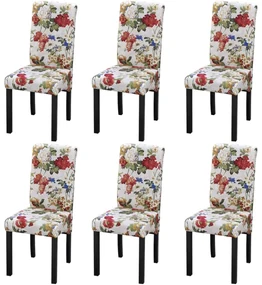 vidaXL Eetkamerstoelen 6 st stof meerkleurig