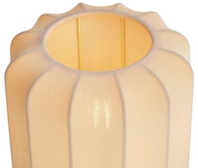 Stoffen Japandi tafellamp goud met beige kap - PluniJapandi E27 Scandinavisch bol / globe / rond Binnenverlichting Lamp