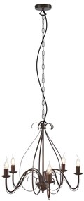 Klassieke kroonluchter roestbruin 5-lichts - Giuseppe