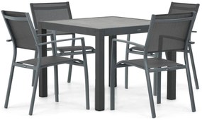 Tuinset 4 personen 95 cm Aluminium Grijs Lifestyle Garden Furniture Sella/Residence