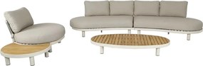 Showroommodel Castello organische stoel bank loungeset 5 delig latte zand aluminium